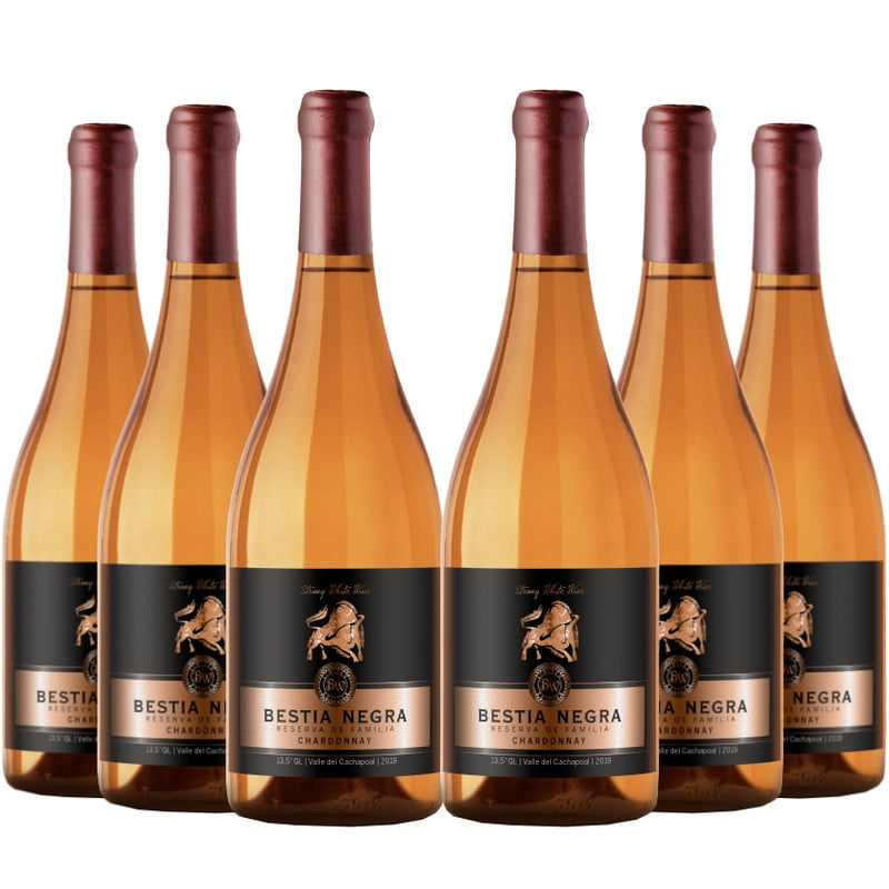 6 Vinos Bestia Negra Family Reserva, Chardonnay, 750 Ml, 13.5%