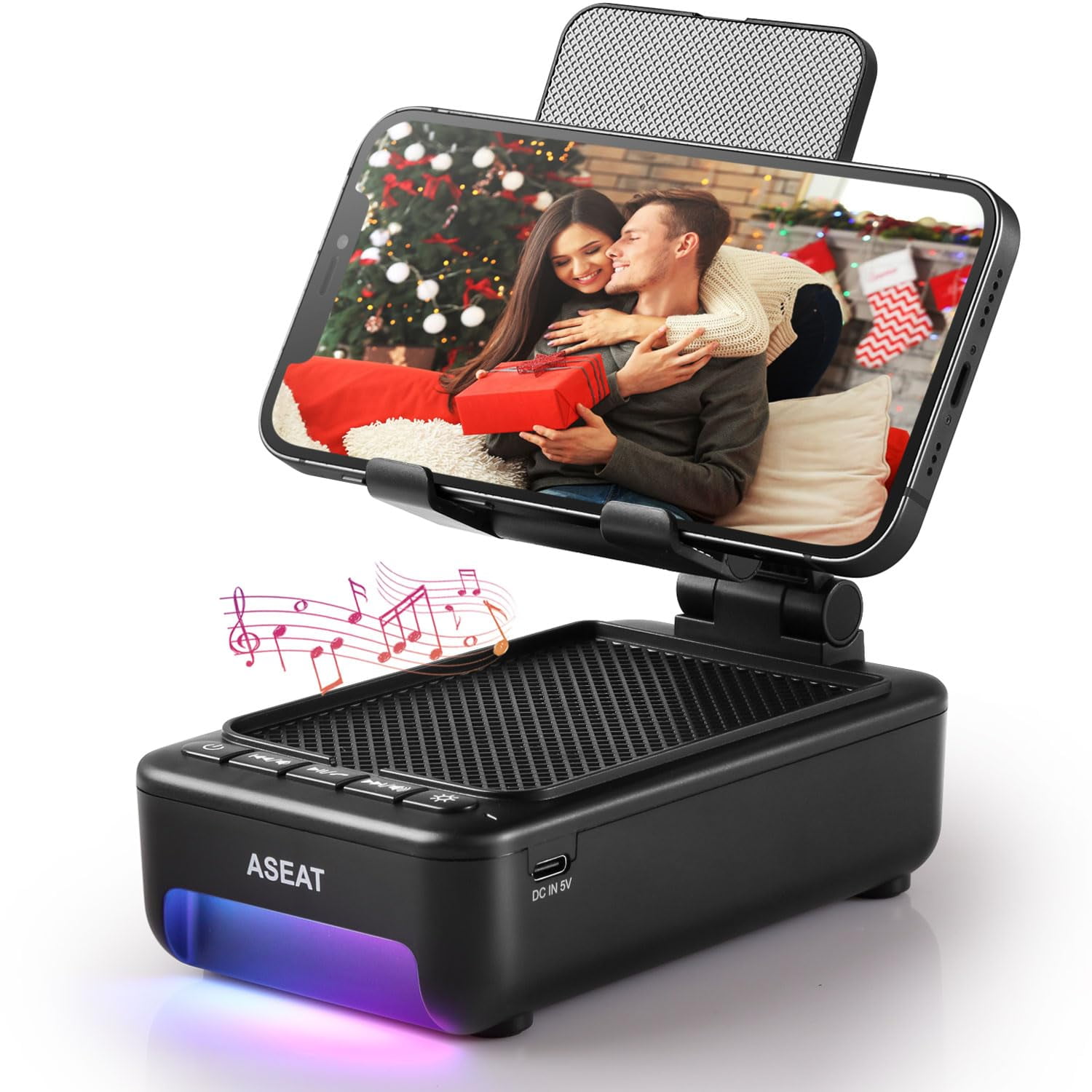 Soporte Para Teléfono Celular Con Altavoz Bluetooth Y Luz Led Aseat