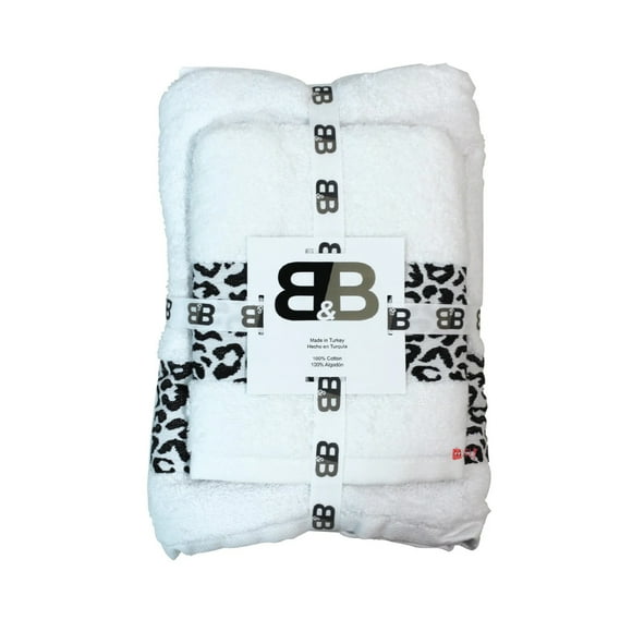 Juego de 2 Toallas Turcas Blanco/Diseño