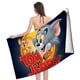 thumbnail image 4 of Tom y Jerry Toalla de playa de secado rápido con diseño temático, regalo para mujeres y niñas, ideal para cumpleaños, fans, amantes de la música, uso en la playa o al aire libre, 78 × 150 cm, 4 of 6