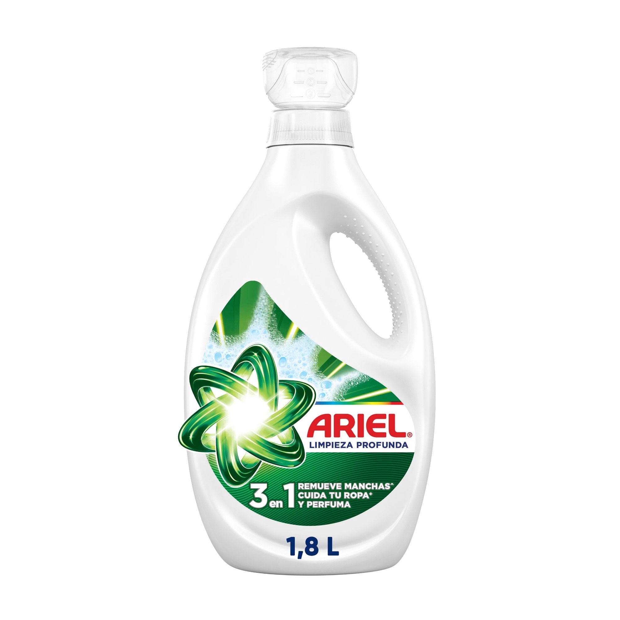 Detergente Líquido Ariel Limpieza Profunda 1.8L Jabón 3 En 1