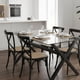 thumbnail image 2 of Comedor Mesa Xinia Negro 130x80 cm + 4 Sillas Crossback Madera Negra, 2 of 5