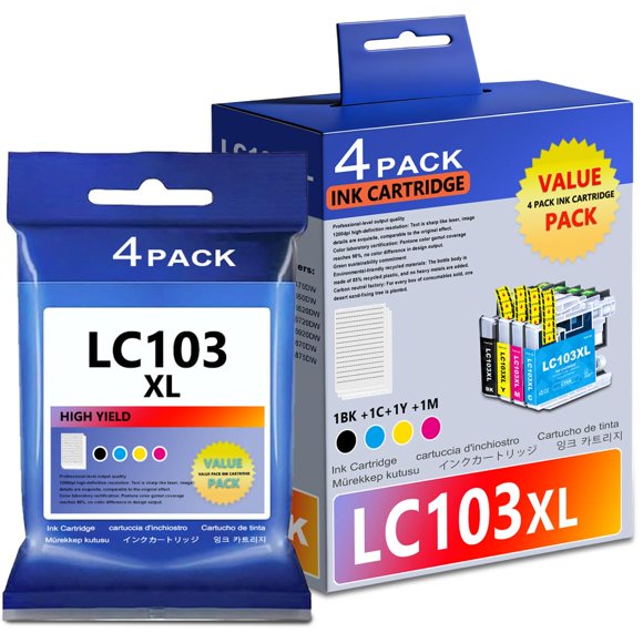 Cartucho de tinta TANFENJR LC103XL 4 unidades (Negro/Cian/Magenta/Amarillo)