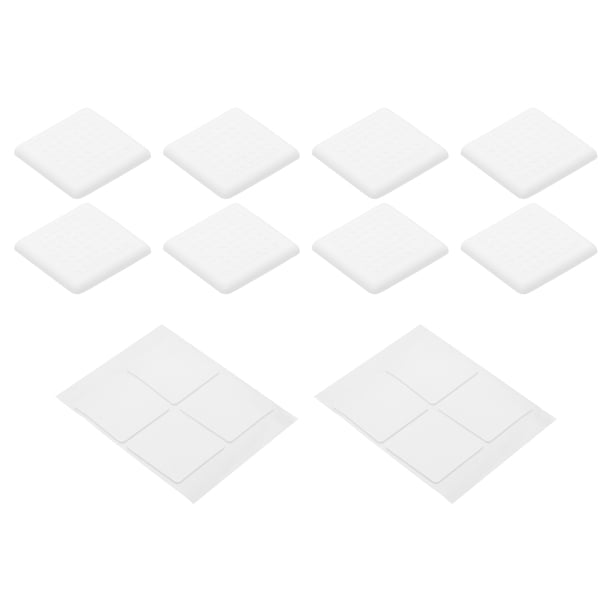 Uxcell 2 Pulgadas Almohadillas Antideslizantes para Muebles, 8 Piezas Cuadradas de Gomas para Ruedas de Sillas, Suelo de Madera, Cama, Blanco
