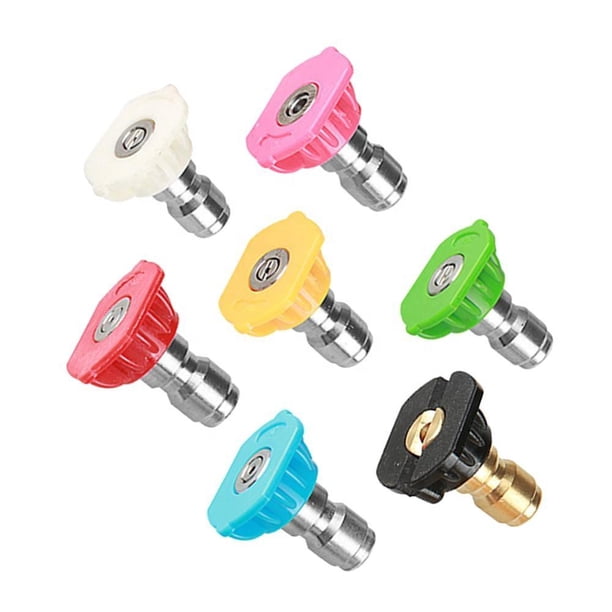 7pcs Pressure Washer Accessories Kit Includes Pressure Washer Spray Nozzle Tips, Quick Connecting Pivoting Coupler