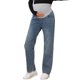 thumbnail image 1 of INSPIRE CHIC Jeans de Maternidad Denim Pierna Recta Sobre el Vientre Pantalones Casuales para Embarazadas S Azul Oscuro, 1 of 6