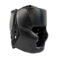 Magideal - Casco De Boxeo Portátil Para Boxeadores De Material Cuero Para Sparring Mma , Negro 58 A 66Cm