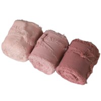 Magideal - 3 Cintas De Gasa Con Flecos De 2 X 5 Yardas Con Bordes Deshilachados Para De Novia, Manualidades, Invitaciones De Boda , Serie Rosa 5M