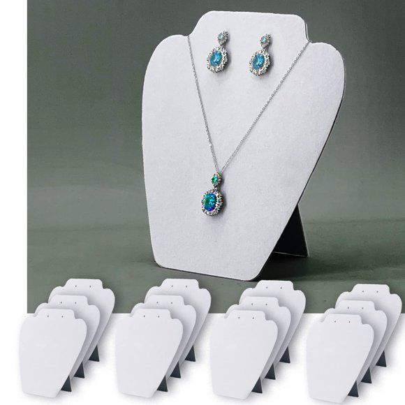 Expositor de joyería 7TH VELVET 12 piezas de terciopelo blanco