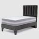 thumbnail image 2 of Cama Europea Valencia P + Respaldo Cadiz 1 PL Felpa Negro, 2 of 6