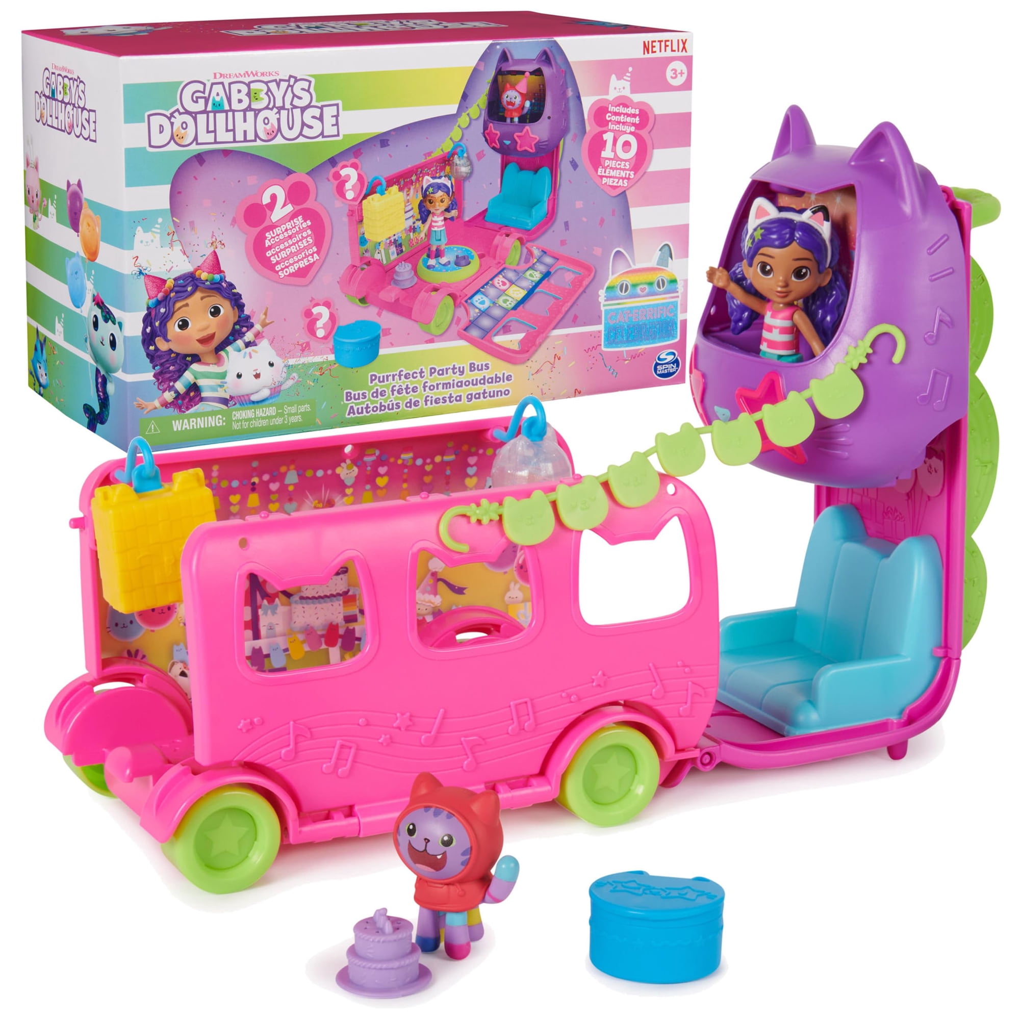 Autobús Playset Gabby's Dollhouse Celebration Party Con Figuras