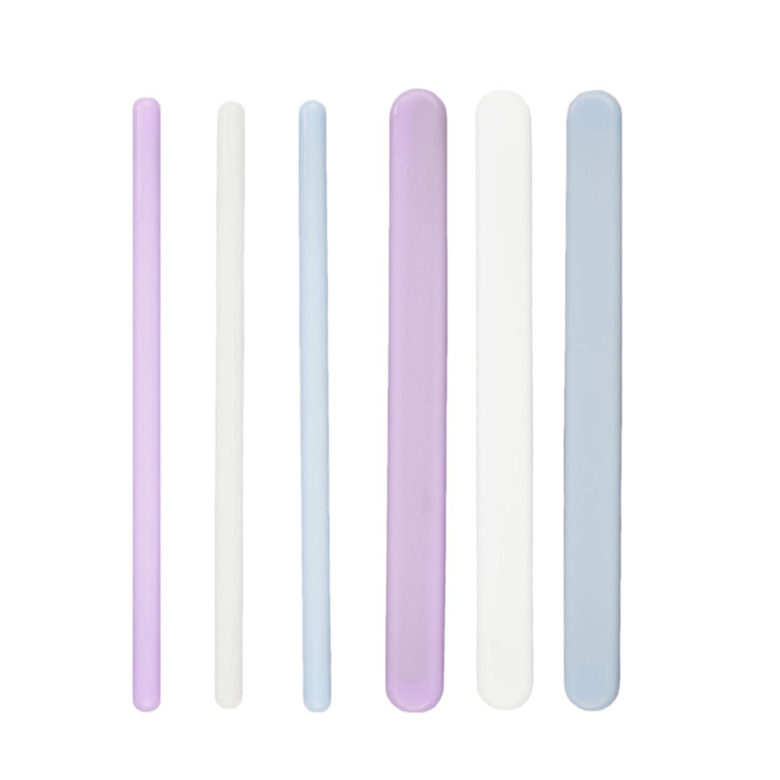 Magideal - 6 Piezas De Barra De Silicona Plana Rer Redonda Para Hacer Resina Palo De Anillo Para Pintura De Resina Epoxi Líquido Pegamento Mezcla Artesanías