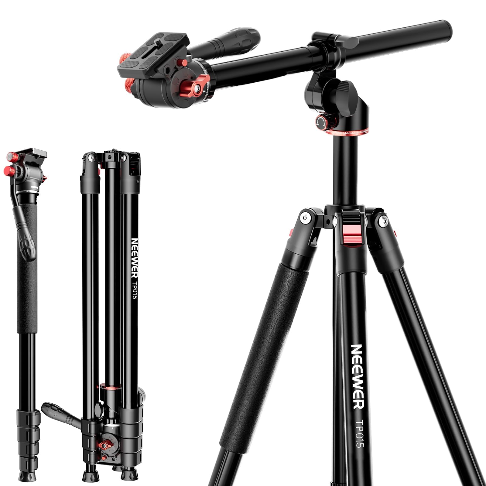 Trípode Monopié Para Cámara Neewer Basics Tp015 De 191 Cm Con Cabezal Fluido