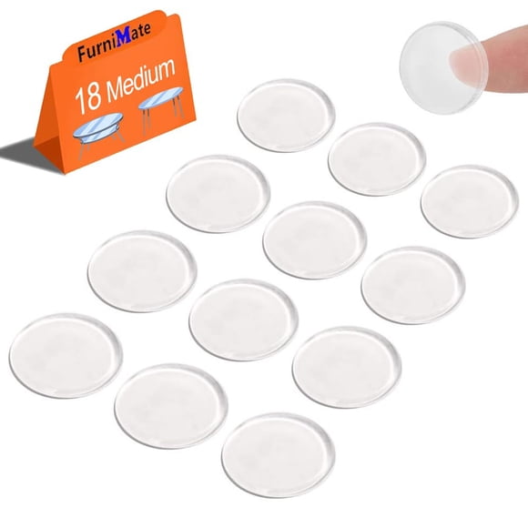 Topes adhesivos para mesa de vidrio FURNIMATE, 18 piezas, patas de goma de 4/5 pulgadas