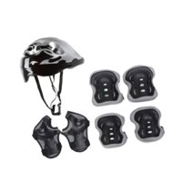 Ioensy - Casco De Bicicleta Para Niños, Rodilleras, Coderas, Muñequeras, Equipo Para Deportes Al Aire Libre, Patinaje, Negro