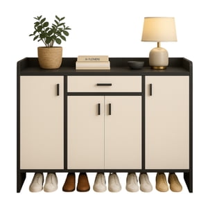 Mundo Online - Zapatero 4 Puertas Organizador Estante Con Cajón 121X30X80Cm