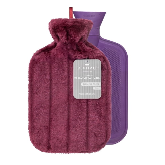 Bolsa de agua caliente REVITALE 2 L con funda suave acanalada de goma