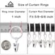 thumbnail image 3 of Anillos de cortina con clips WeeksEight, paquete de 100, blancos, 3 of 8