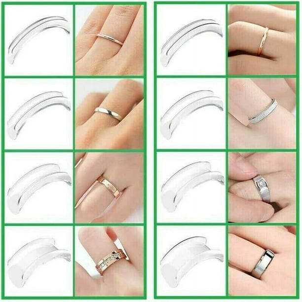 8/12pcs Ring Size Reducer Invisible Ring Size Adjuster For Loose Rings Ring Adjuster Size Fit Any Rings Ring Guard Spacer (8 Sizes)