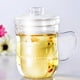 thumbnail image 4 of Vaso de vidrio transparente resistente al calor de 400 ml con tapa con filtro para té, ideal para oficina, 4 of 8