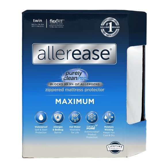 Protector de colchón AllerEase Maximum Twin impermeable con cierre