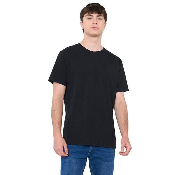 Polera Hombre R-Neck Lisa Color Negro Corona