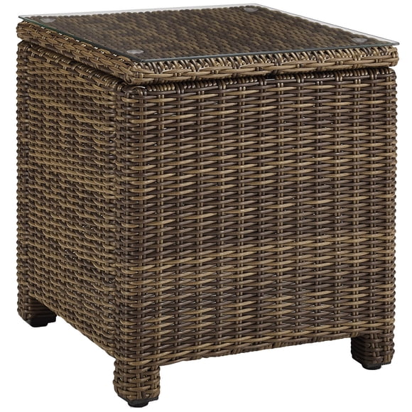 Mesa auxiliar para exteriores Crosley Bradenton Rattan Wicker Brown