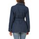 thumbnail image 3 of INSPIRE CHIC Chaquetas de Jean para Mujer de Regreso a Clases Mangas Largas Cintura con Lazo Abotonada Casual Chaqueta de Mezclilla XL Azul Oscuro, 3 of 8