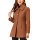 thumbnail image 4 of INSPIRE CHIC Abrigo de Invierno para Mujer con Cuello Abatible y Botonadura Simple con Bolsillos XS Marrón, 4 of 7
