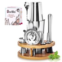 Bartender Kit Barillio Elite Mixology Con Soporte, Juego De 9 Piezas
