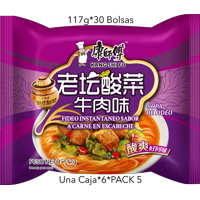 Fideo Instantaneo Kang Shi Fu Sabor A Carne En Escabeche 117G*30 Bolsas