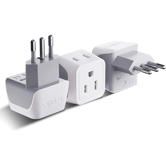 Adaptador Enchufe Ceptics CT12A Tipo L Italia Chile 3 Pack