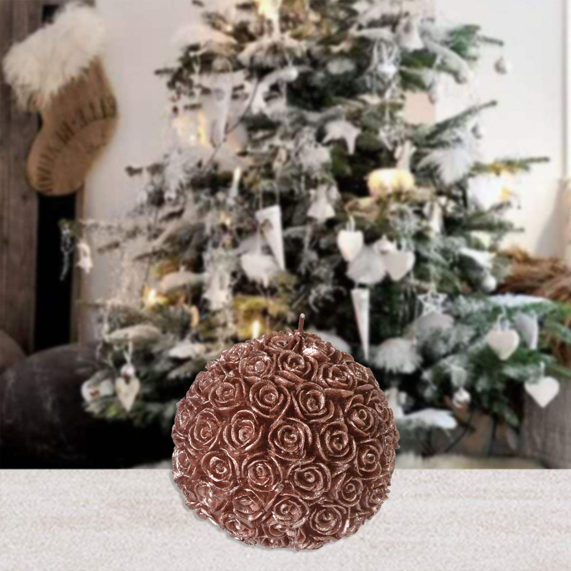 Mallorca - Vela Decorativa Rosas Palo Rosa Bola