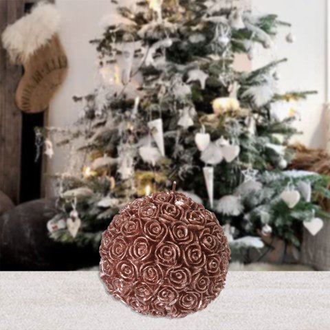 Mallorca - Vela Decorativa Rosas Palo Rosa Bola