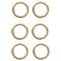 Magideal - 6 Piezas De Anillos O De Puerta De Resorte, Clip De Resorte, Mosquetón Redondo, Cierre De Abrazadera De 32Mm, Anillos De Resorte De Metal, Gancho De , Oro
