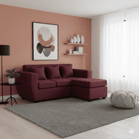 Deco Outlet - Seccional Kansas 3 1 Tela Burdeo