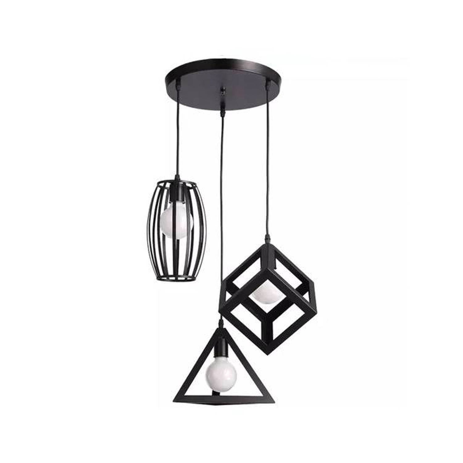 Hb Led - Lámpara Colgante 3 Ampolletas E-27 Diferentes Diseños