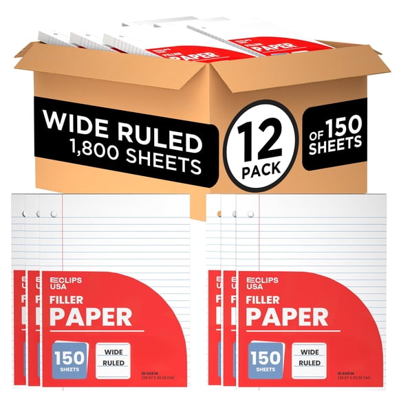 Papel suelto E-CLIPS USA 26x20 cm 56 gsm paquete de 12