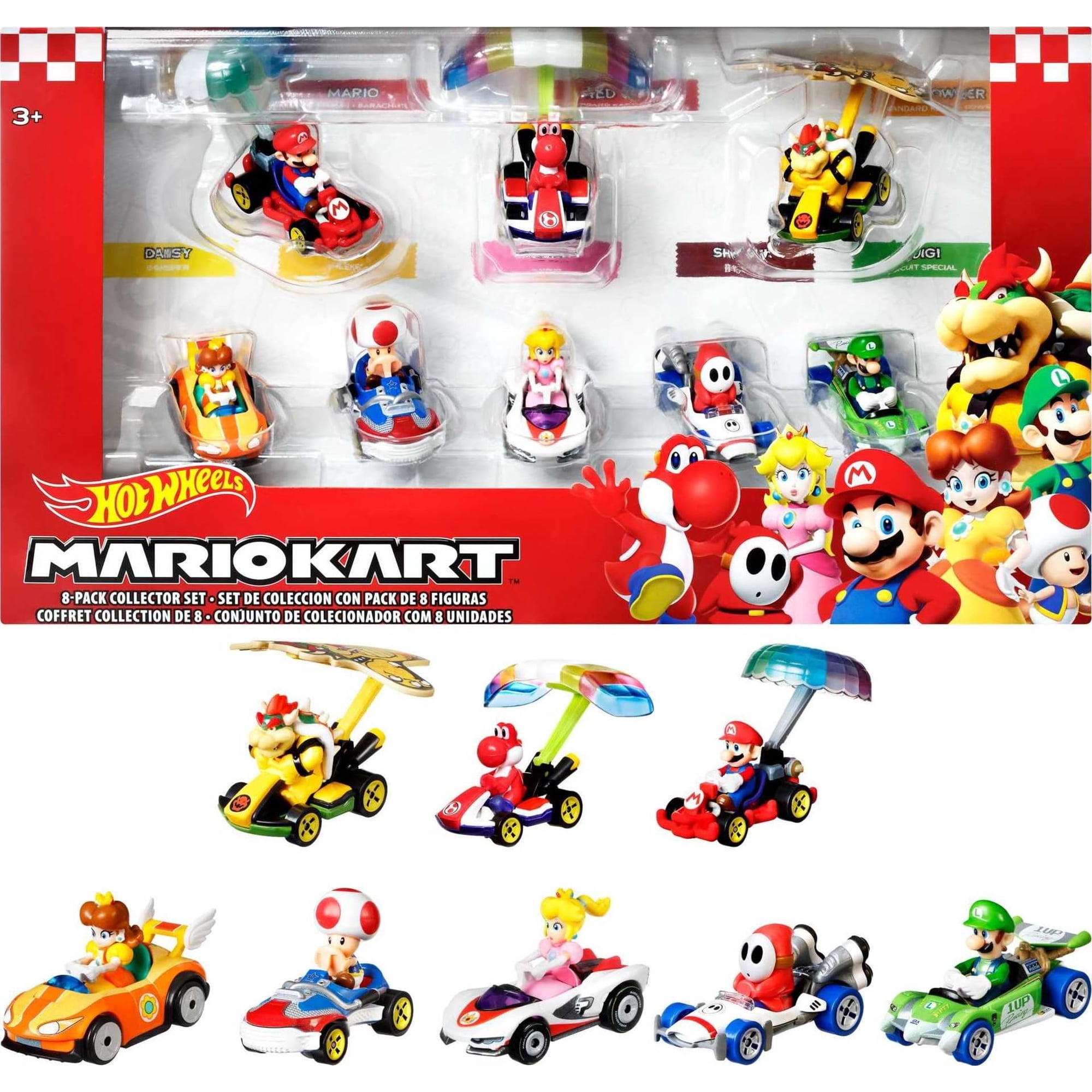 Vehículo Mario Kart Glider De Toy Hot Wheels, Paquete De 8, Más De 3 Años
