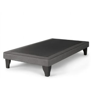 Kerabaalshop - Base De Cama De 1 Plaza Lino Gris Oscuro 90X200Cm