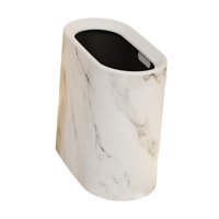 Bothyi - Papelera Con Tapa Abierta, Papelera Multiusos Portátil, Papelera De Doble Capa, Color Blanco