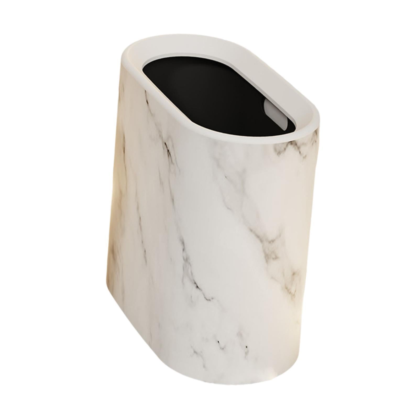 Bothyi - Papelera Con Tapa Abierta, Papelera Multiusos Portátil, Papelera De Doble Capa, Color Blanco