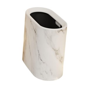 Bothyi - Papelera Con Tapa Abierta, Papelera Multiusos Portátil, Papelera De Doble Capa, Color Blanco