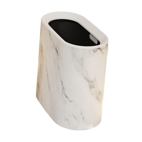 Bothyi - Papelera Con Tapa Abierta, Papelera Multiusos Portátil, Papelera De Doble Capa, Color Blanco