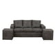 thumbnail image 1 of Living Emilia Sofá 3 Cuerpos + 2 Pouf Cuero Auris Gris, 1 of 8