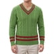 thumbnail image 1 of INSPIRE CHIC Suéter de Punto para Hombre Cuello en V Jersey de Manga Larga Casual 2XL Verde, 1 of 6