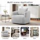 thumbnail image 5 of Silla giratoria de 360°, sofá de silla de acento de 38,2", silla de sofá giratoria tapiceada con almohada para salón, dormitorio, oficina y hotel, 5 of 6