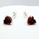 thumbnail image 3 of Aros Pegados Corazónen Circonita Roja, Plata 925, Amor, 3 of 5