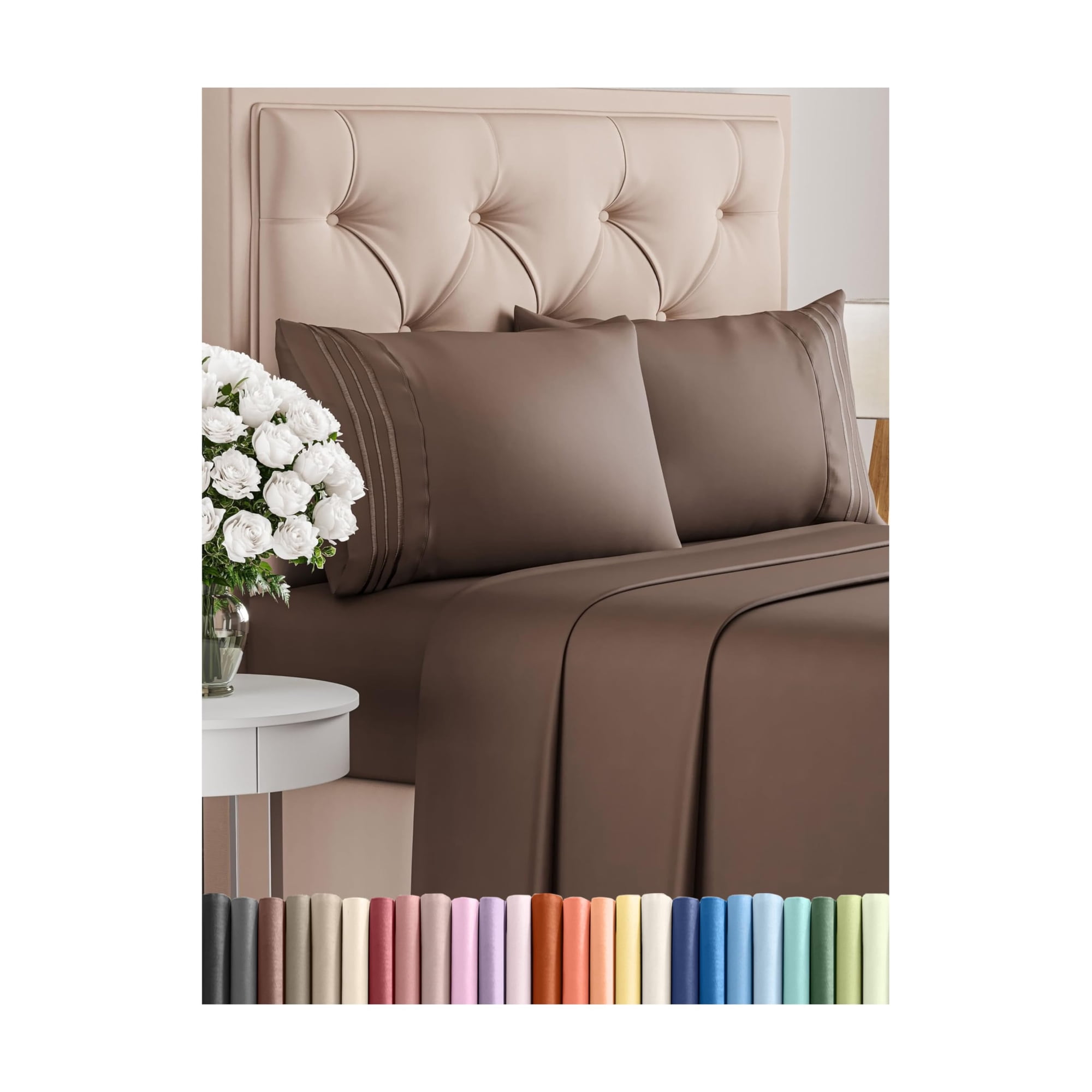 Juego De Sábanas Cgk Unlimited King Size Brown Oeko-tex, 4 Piezas