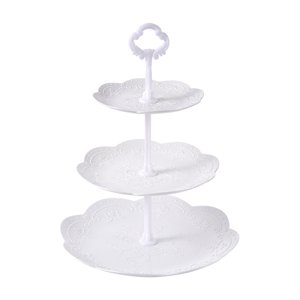 Magideal - Soporte Para Repostería De 3 Niveles, Bandeja Decorativa Para Servir Frutas, Bandeja Para Servir Aperitivos, Soporte Para Pastel, Baby Shower, Boda De Estilo A